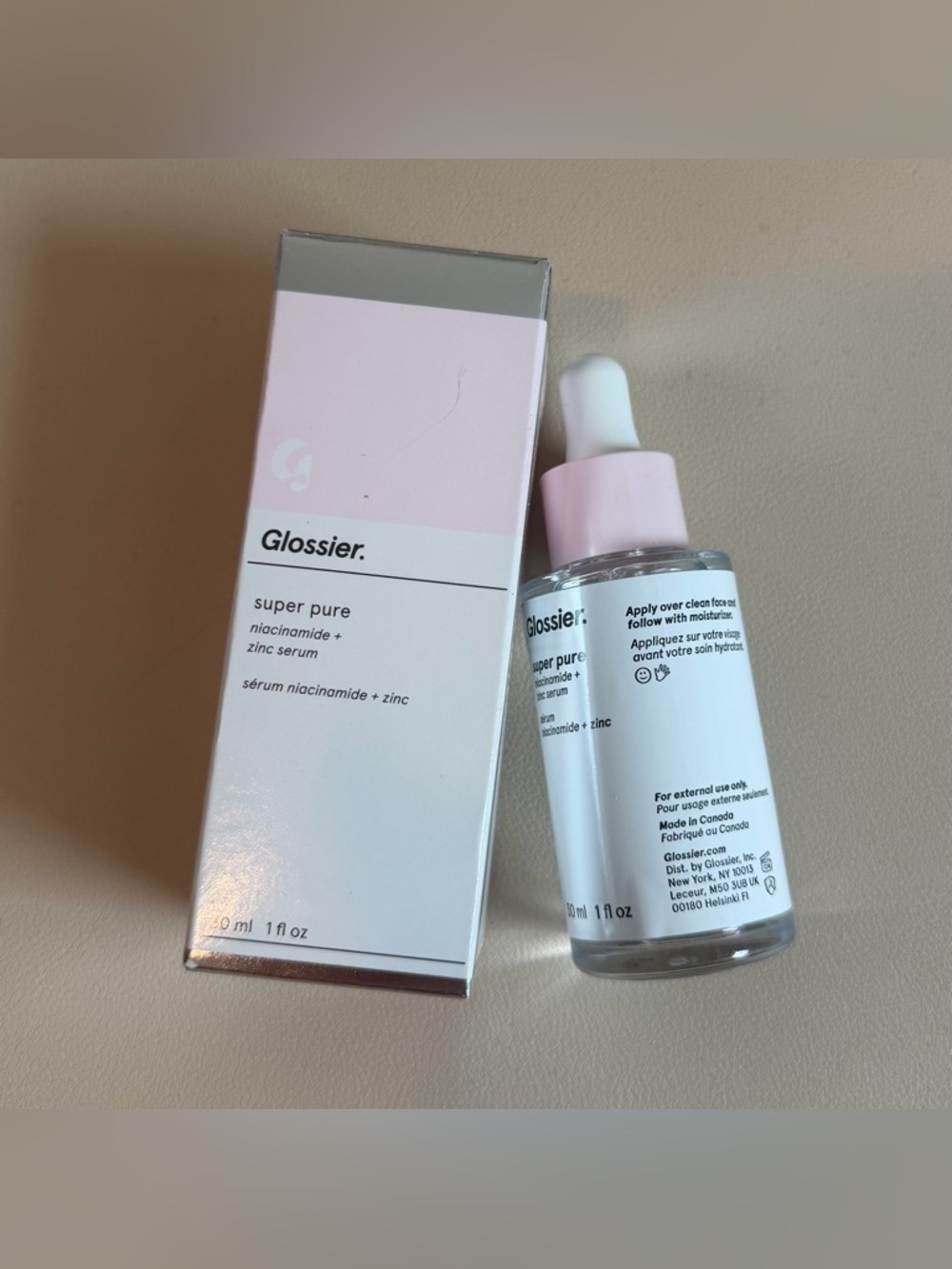 NEW! Glossier Super Pure Niacinamide + Zinc Face Serum 1oz- 30 ml Full Size